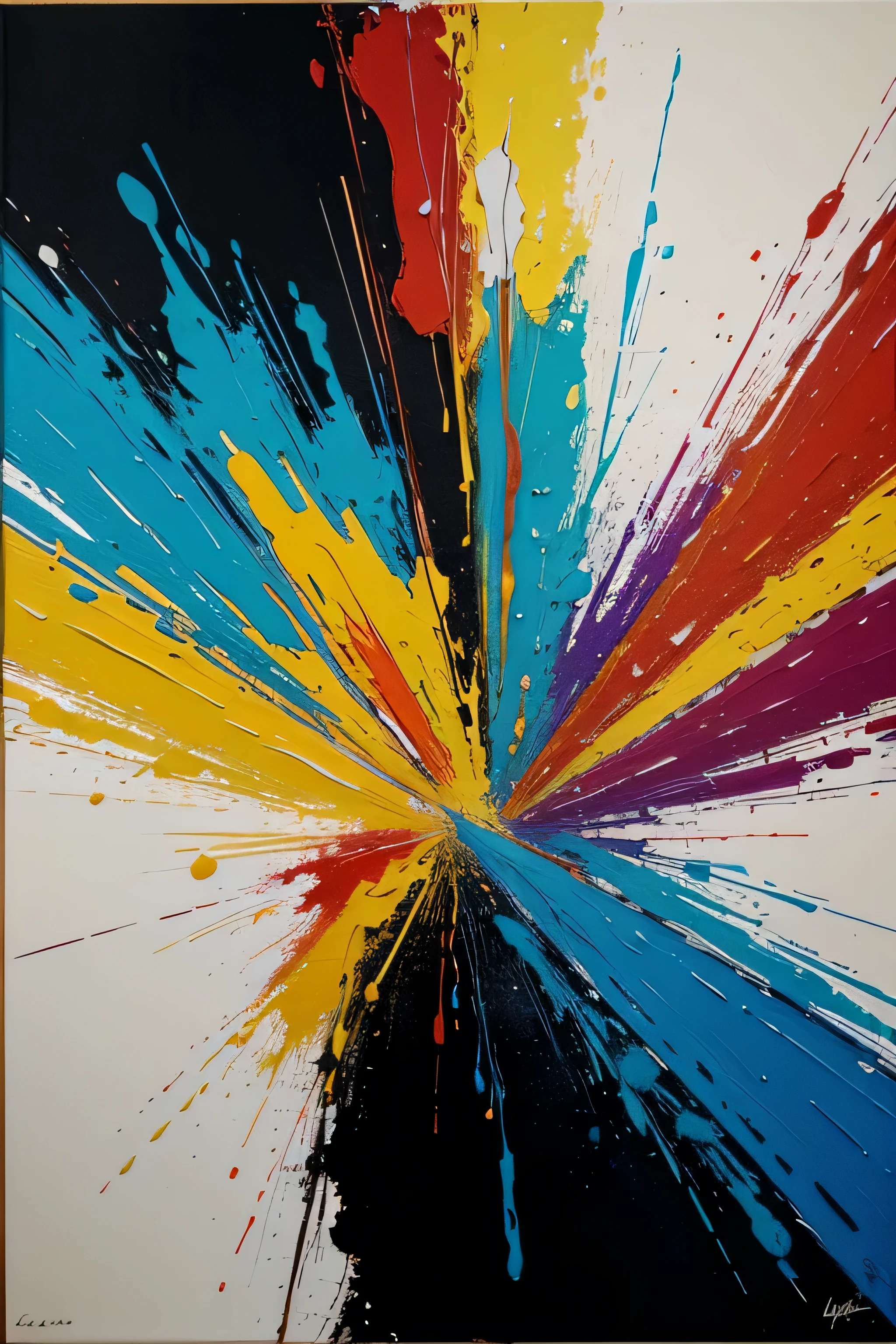 Abstract painting with bright colors