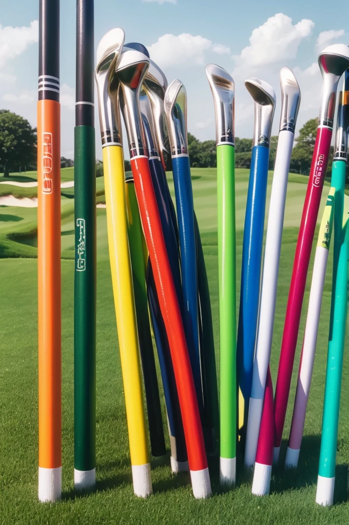 Golf club colors々There are many different shafts lined up.