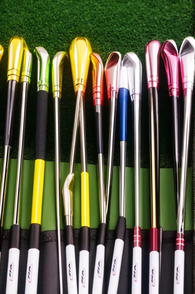 Golf club colors々There are many different shafts lined up.