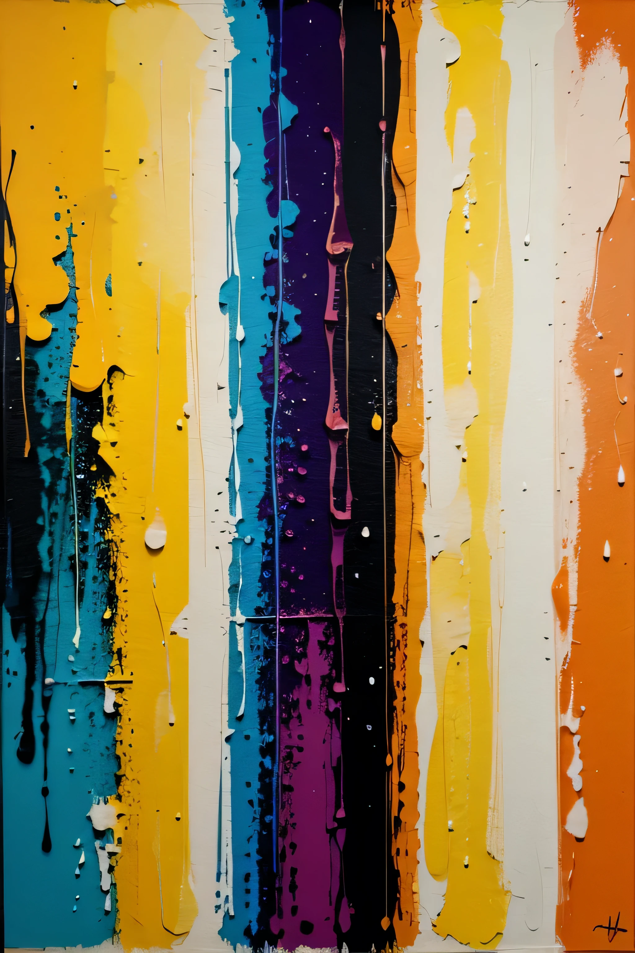 Abstract painting with bright colors