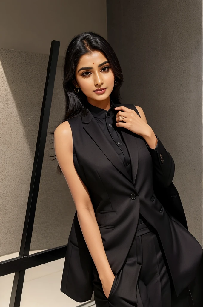 Nearendra modi wearing formal black suit with waist coat