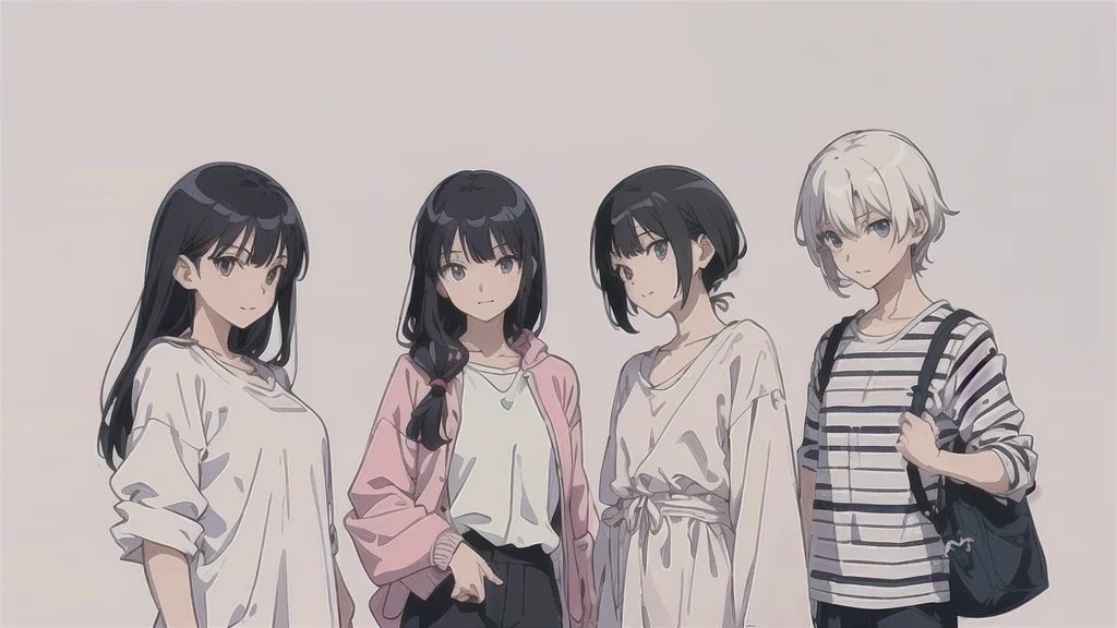 Cartoon characters holding mobile phones standing in a row, Anime Style 4 k, 4K Manga Wallpapers, Anime Girls, Best anime 4k konachan wallpaper, flat Anime Style, Style Anime, Photo of a-1, Anime Style. 8K, Anime visual style, in Anime Style, Anime Style illustration, Anime art style, Anime Moe Art Style