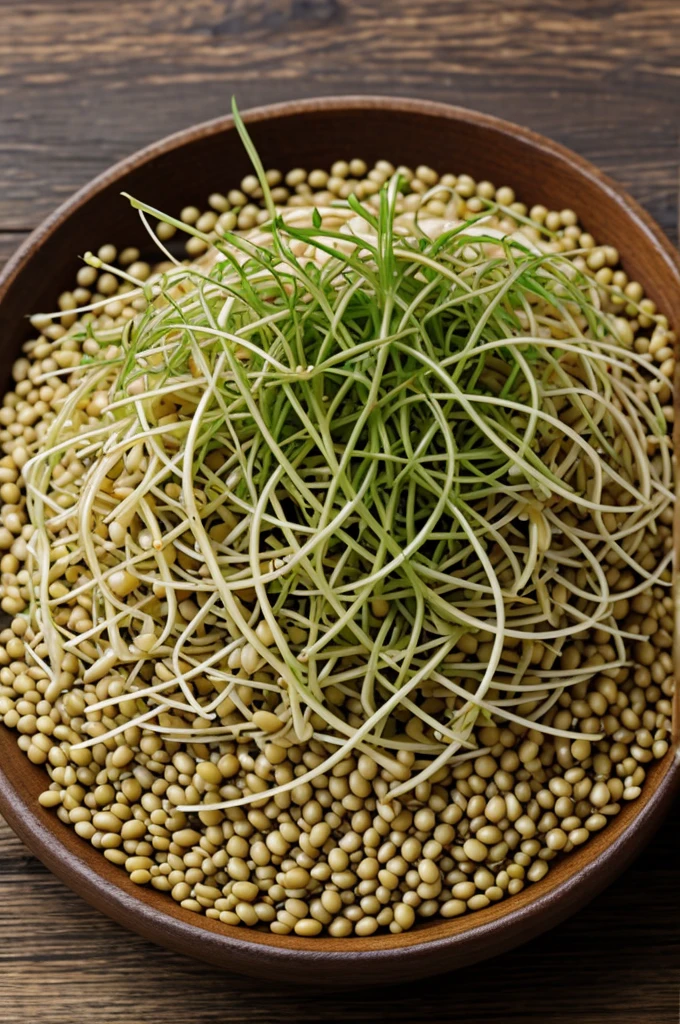 Growing bean sprouts from mung beans 