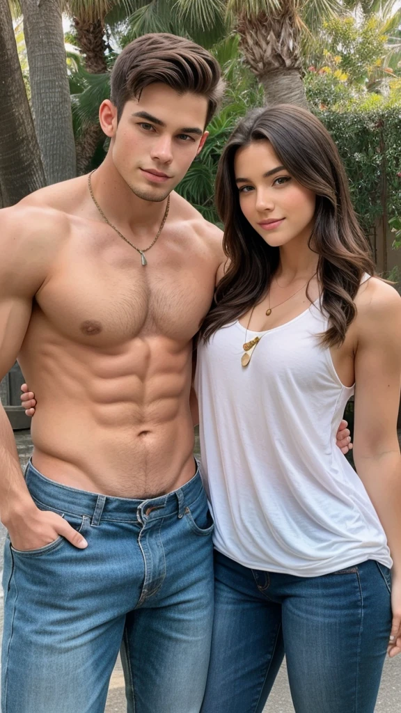 Young masculine men with his  beautiful wife
