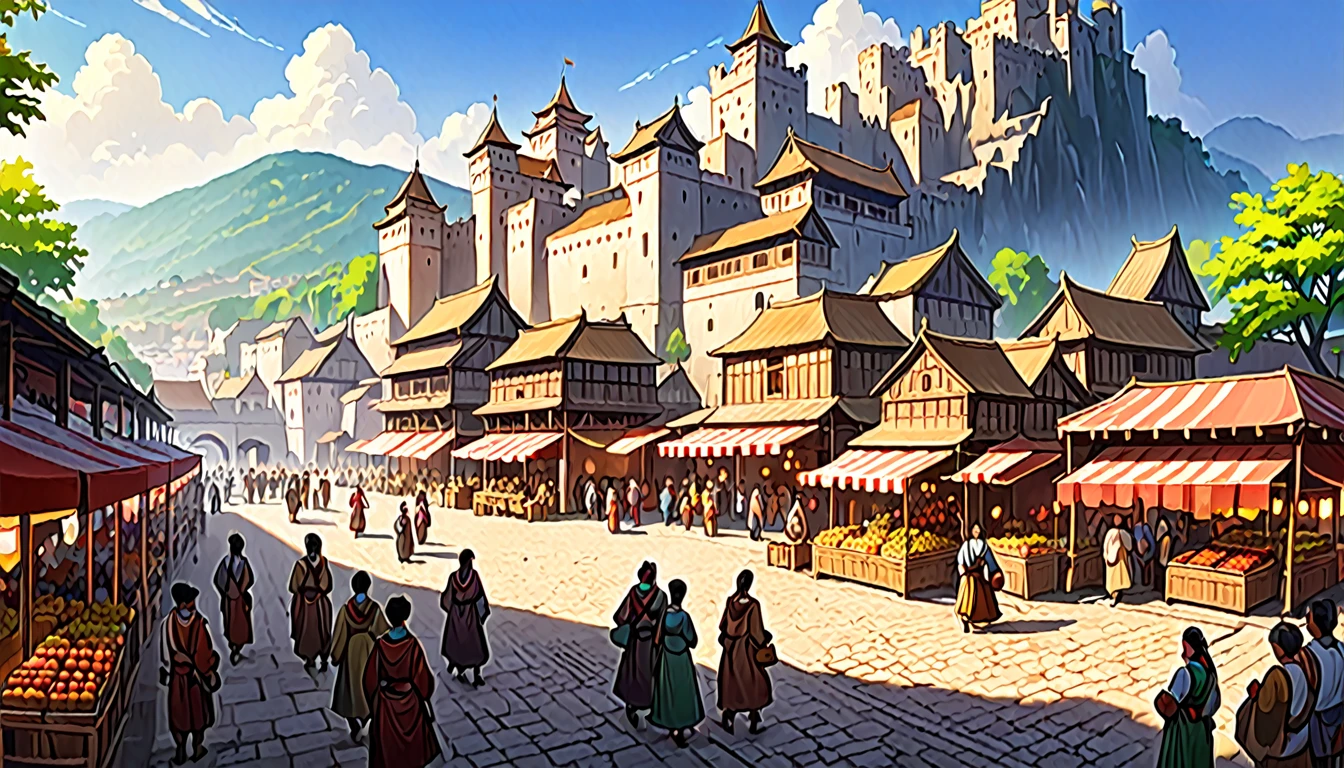 Big castle, The atmosphere of the ancient city, the market, the villagers, the community is bright.
