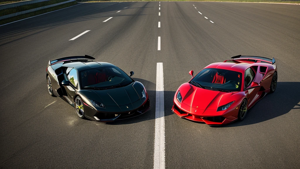 Left hand Ferrari logo and right hand Lamborghini logo