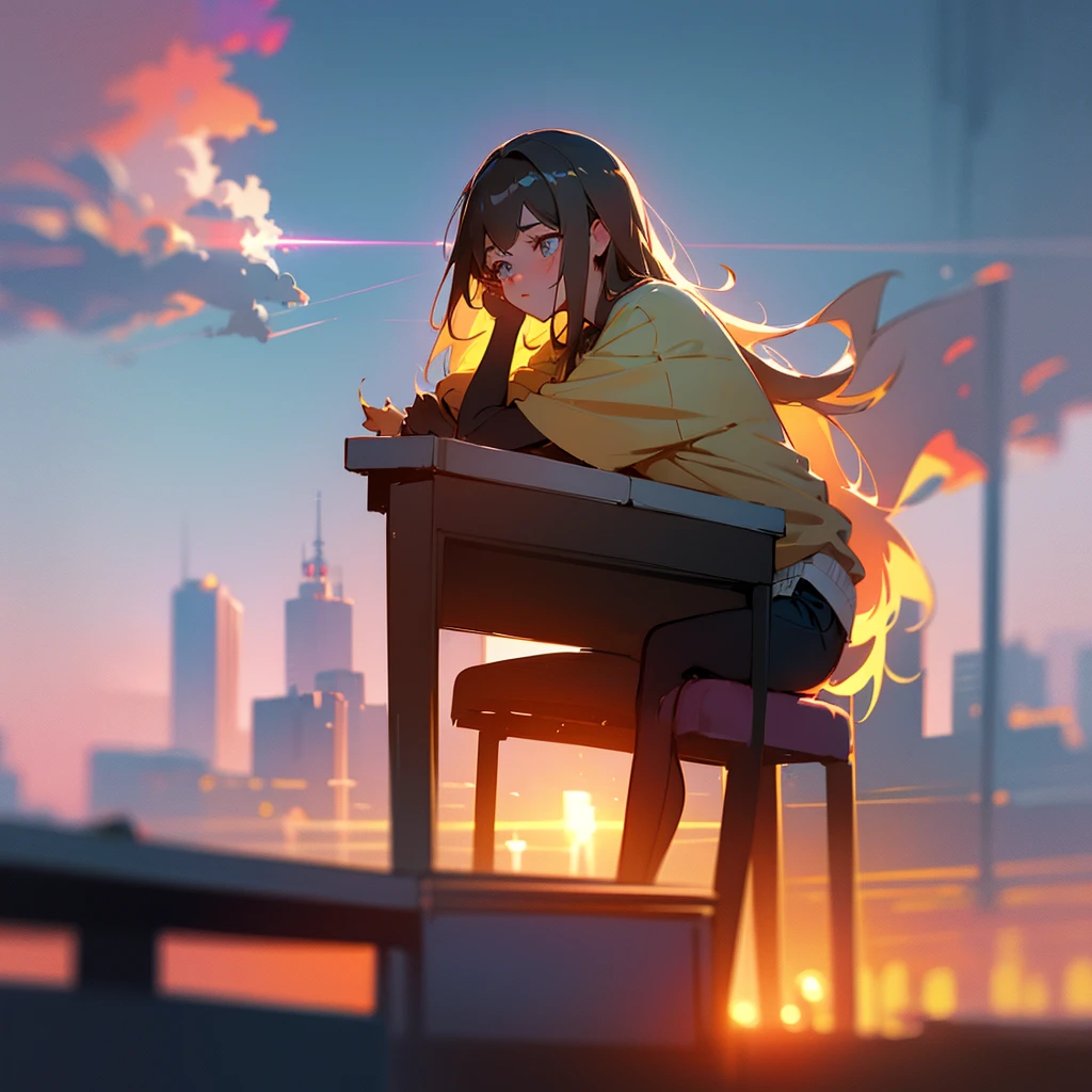 a woman sitting at a desk in front of a computer, alena aenami and artgerm, alena aenami and android jones, art of alena aenami, alena aenami and lilia alvarado, artistic. alena aenami, style of alena aenami, trending art station, artgerm and atey ghailan