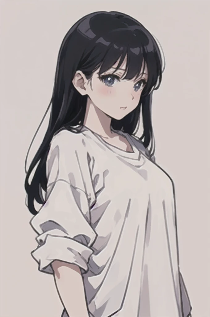Anime Girls with long black hair and white shirt, Anime Moe Art Style, Anime style portrait, an Anime Girls, Anime Girls, Cute girl anime visuals, In anime style, portrait Anime Girls, young Anime Girls, Anime art style, portrait of an Anime Girls, Anime Portrait, Flat anime shading, high quality Anime art style, Hyuuga Hinata