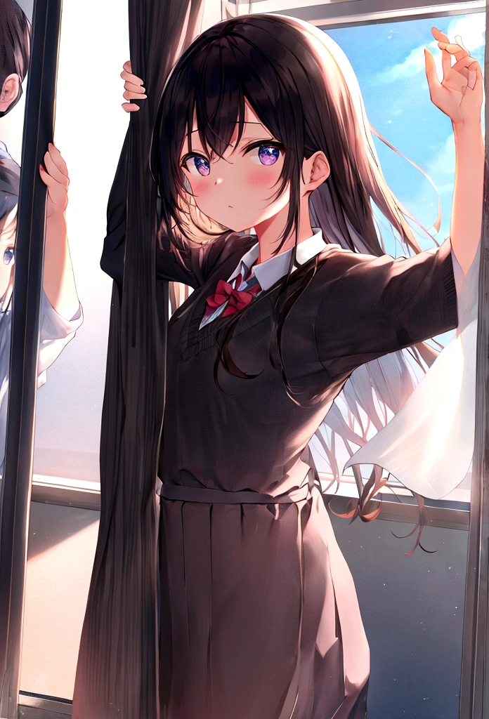 background、classroom、window、blackboard、curtain