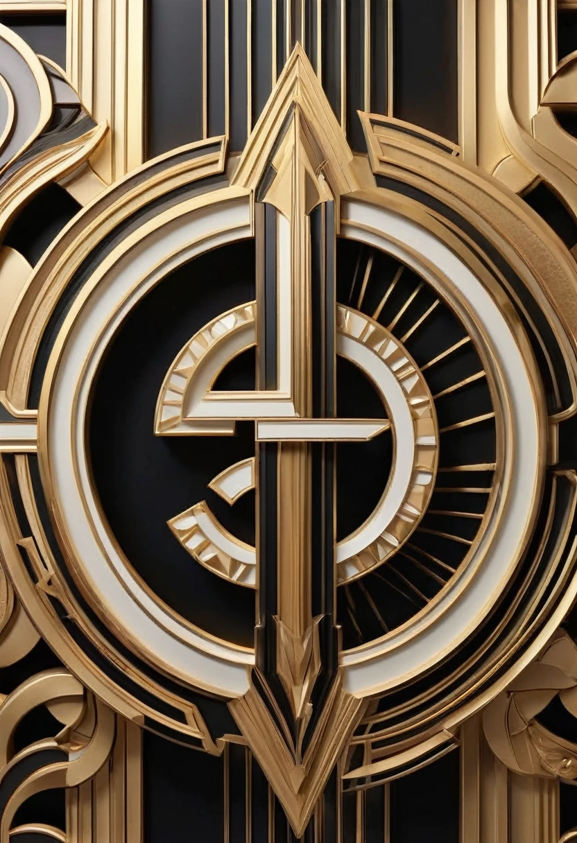 Art Deco design，Three-dimensional 5,000 yenの文字の彫刻，Abstraction，Modern Style，Luxury and luxury、(((5,000 yen)))