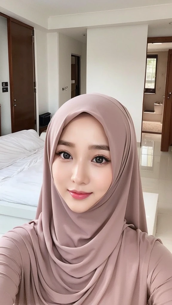 Beautuful Women、hijab, indonesian, a room、selfee、White Room、cute face、Vanrak Ayyans appears、1 girl, stylish