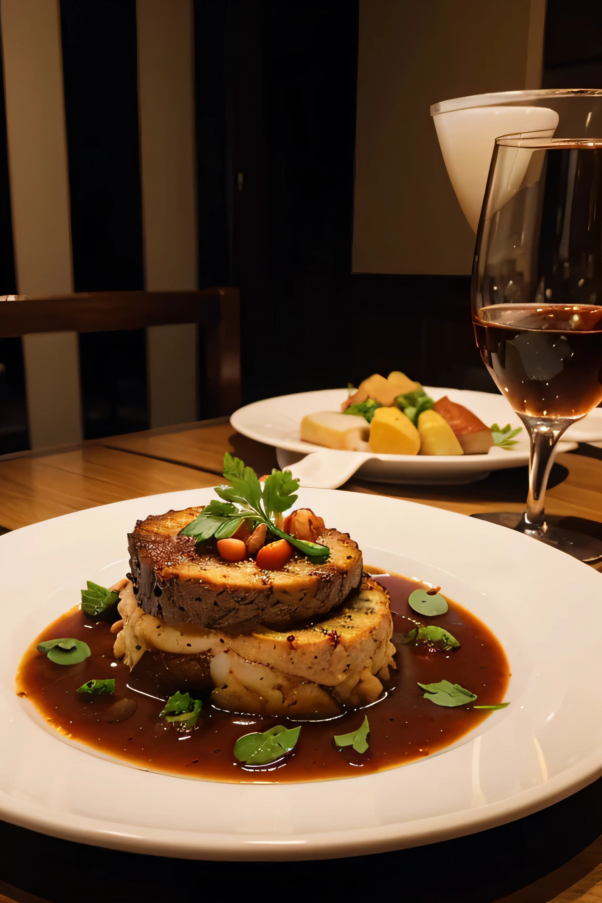 Photos of gourmet food and fine dining