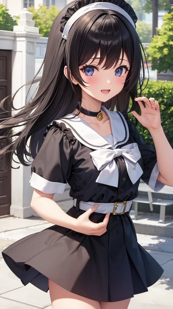((Highest quality)), ((masterpiece)), (detailed),
Running black-haired girl、youth、Sailor suit、fine、bright、smile、Speed
