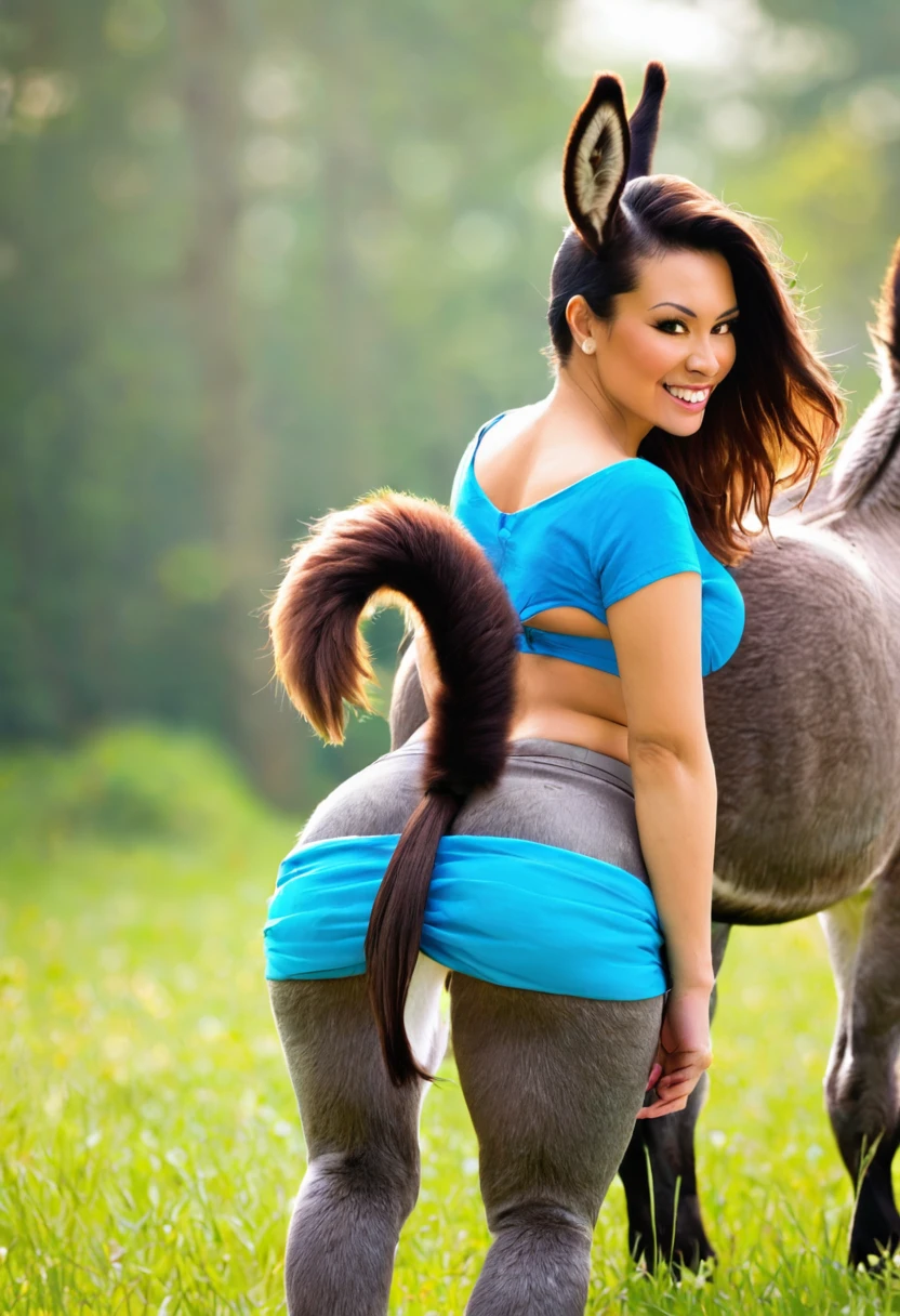 woman with a donkey tail