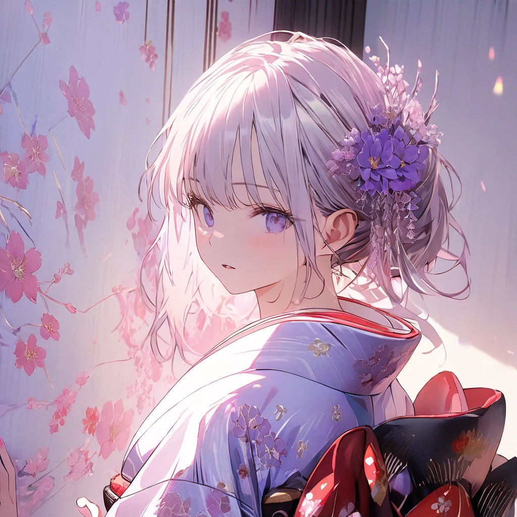 vampire,, a beautiful Japanese kimono, BREAK ,quality\(8k,wallpaper of extremely detailed CG unit, masterpiece,hight resolution,top-quality,top-quality real texture skin,hyper realisitic,increase the resolution,RAW photos,best qualtiy,highly detailed,the wallpaper,cinematic lighting,ray trace,golden ratio\),