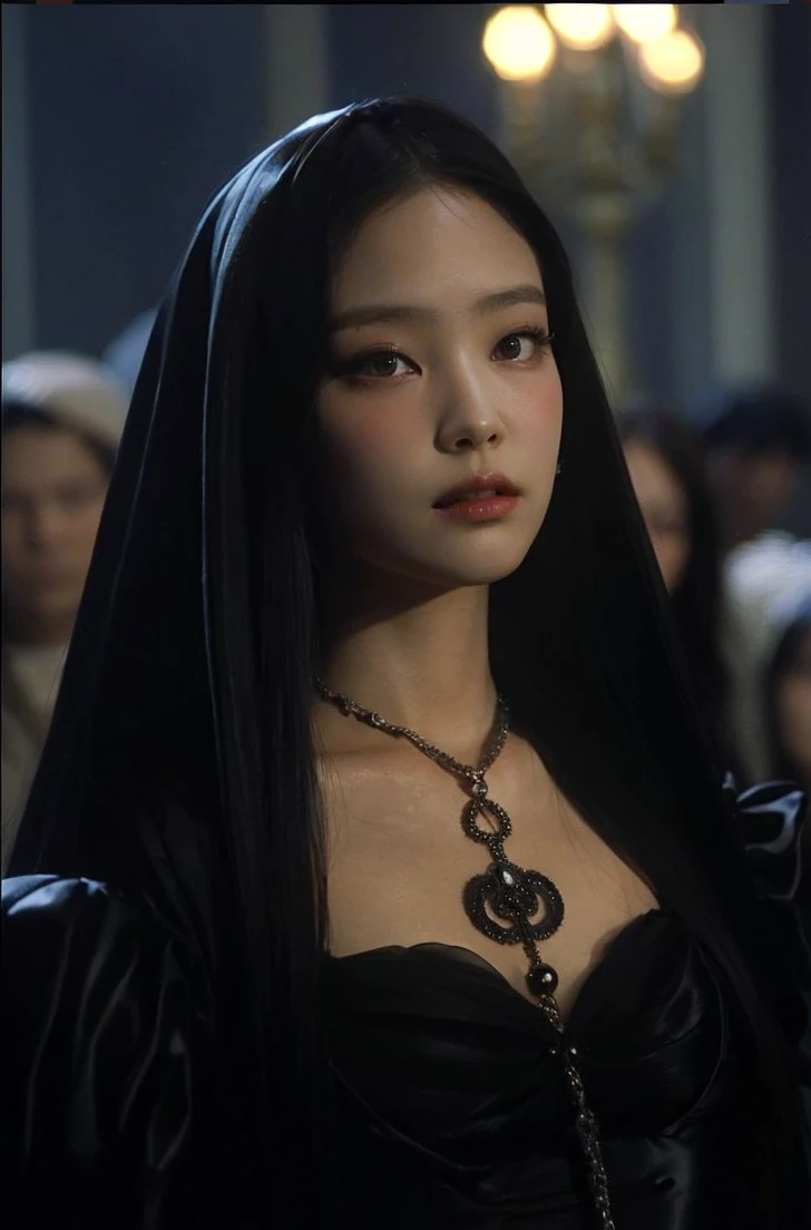 A close-up of a woman with long black hair, Wonyoung de IVE, Portrait of Wonyoung from IVE, Wonyoung de IVE, Jang Wonyoung de IVE, South Korean popular makeup, Wonyoung de IVE, Retrato Wonyoung IVE, pastel pink skin tone, Wonyoung de IVE, Popular Korean makeup