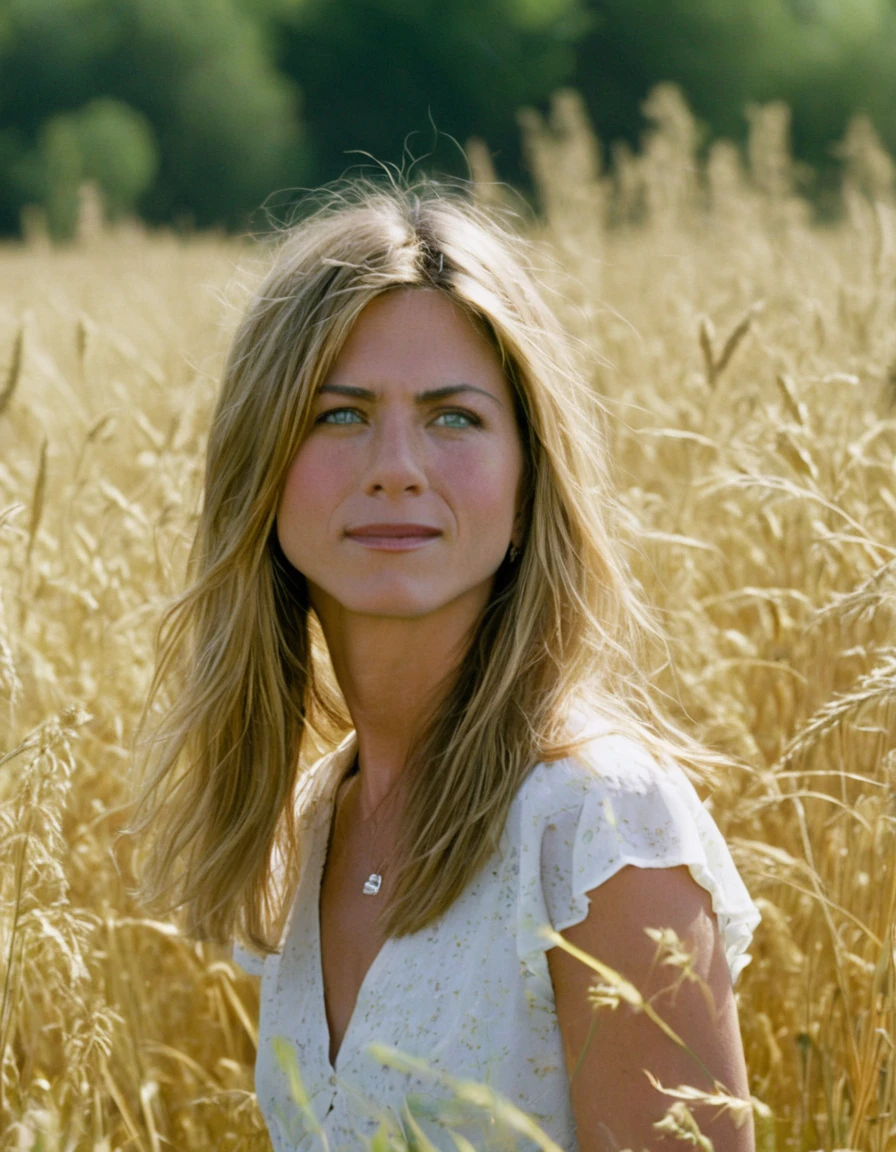 Cinéma brut et franc, (ohwx femme) portrait dans un champ, 16mm, ((couleur remarquable)), (ultra réaliste)