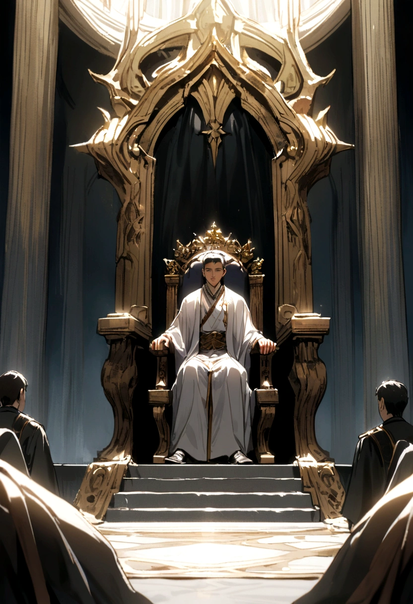 3 men bowed before the king's throne