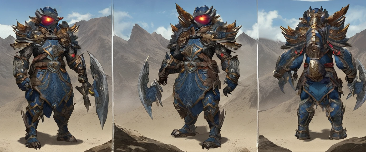Cyclops, monster hunter concept art, one eye, battle armor, excellent concept art, detailed, intricate detail