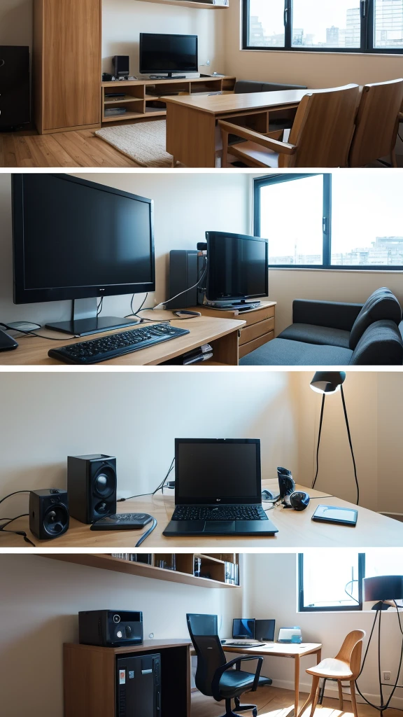 There is a computer in a modern and stylish room.