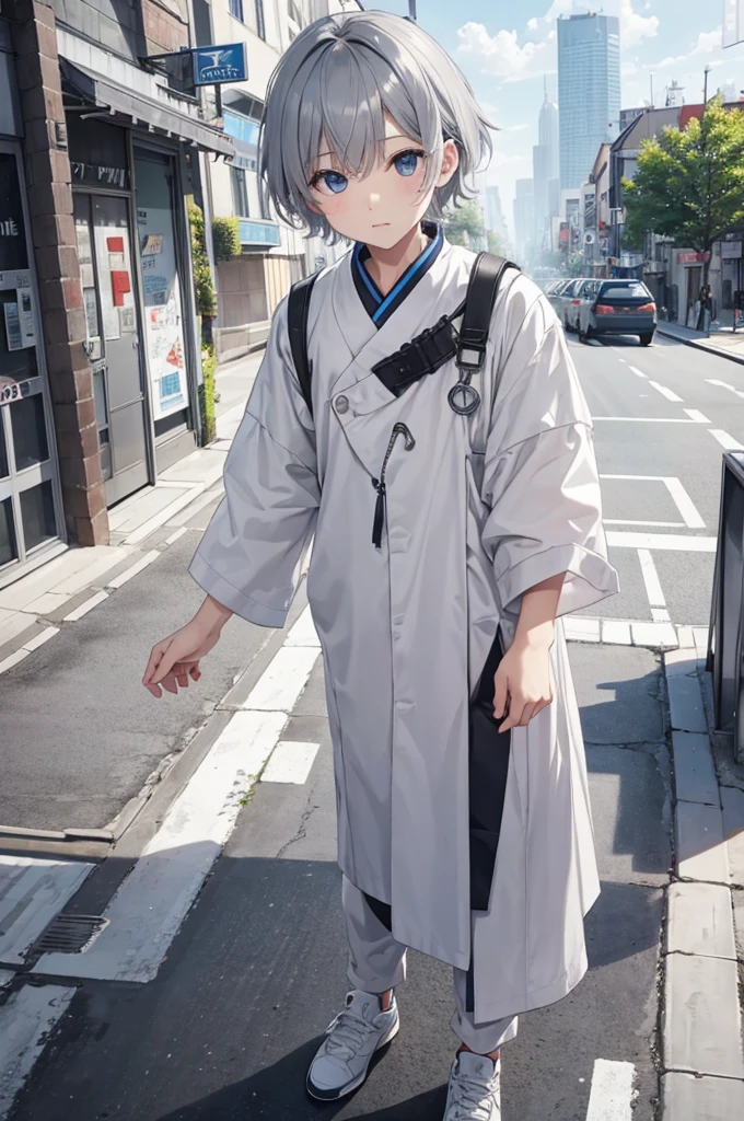 City of the Future、boy、Gray Hair、White clothes、I like games