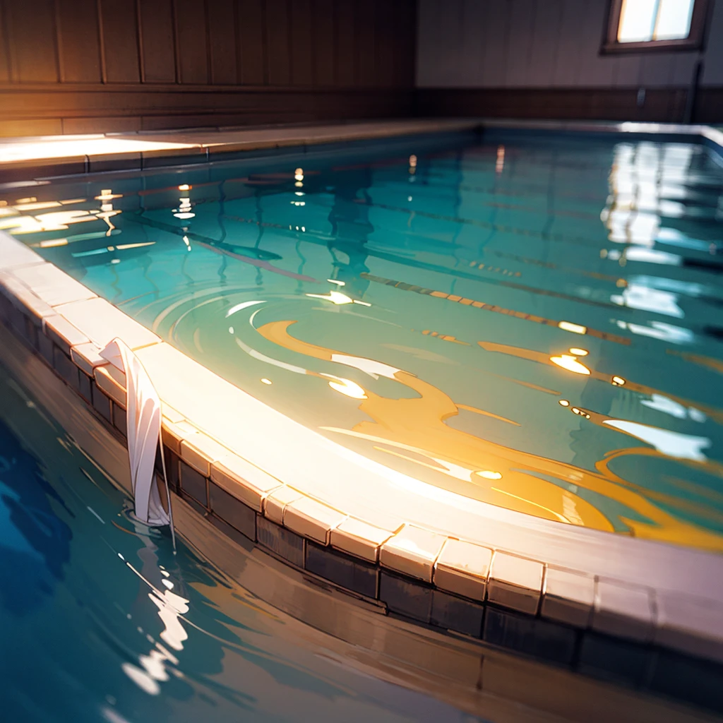 {{masterpiece}}, best quality, extremely detailed CG unity 8k wallpaper, cinematic lighting, naked in swimming pool