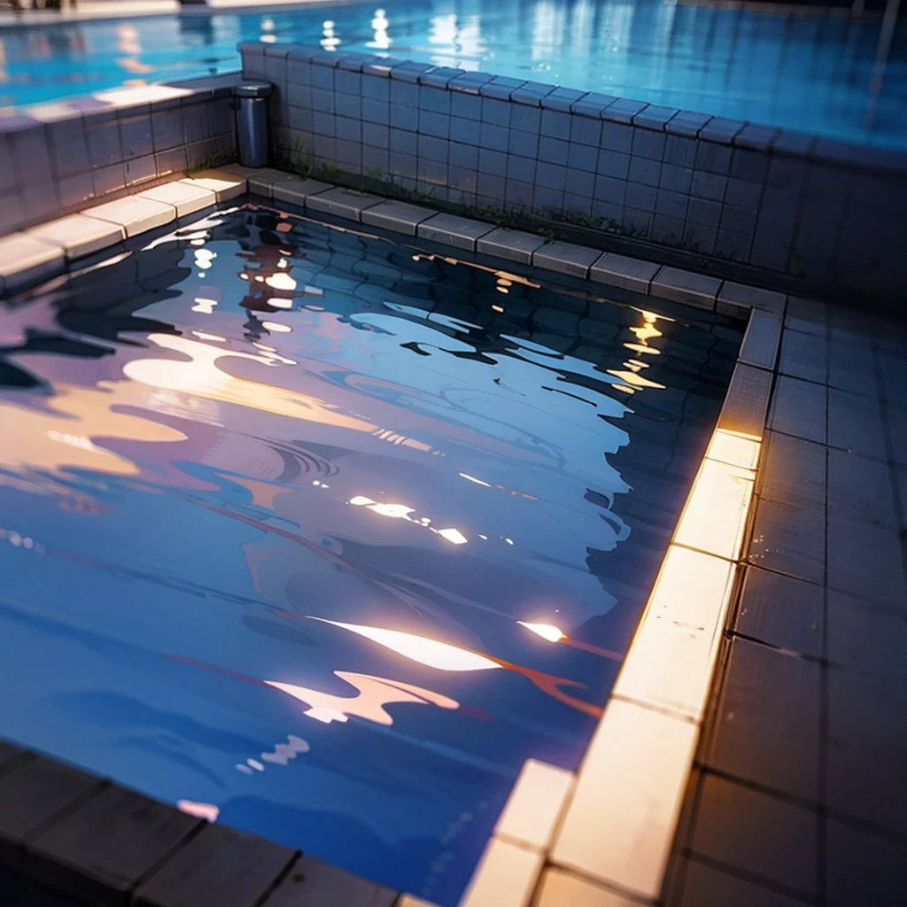 cinematic lighting, naked in swimming pool