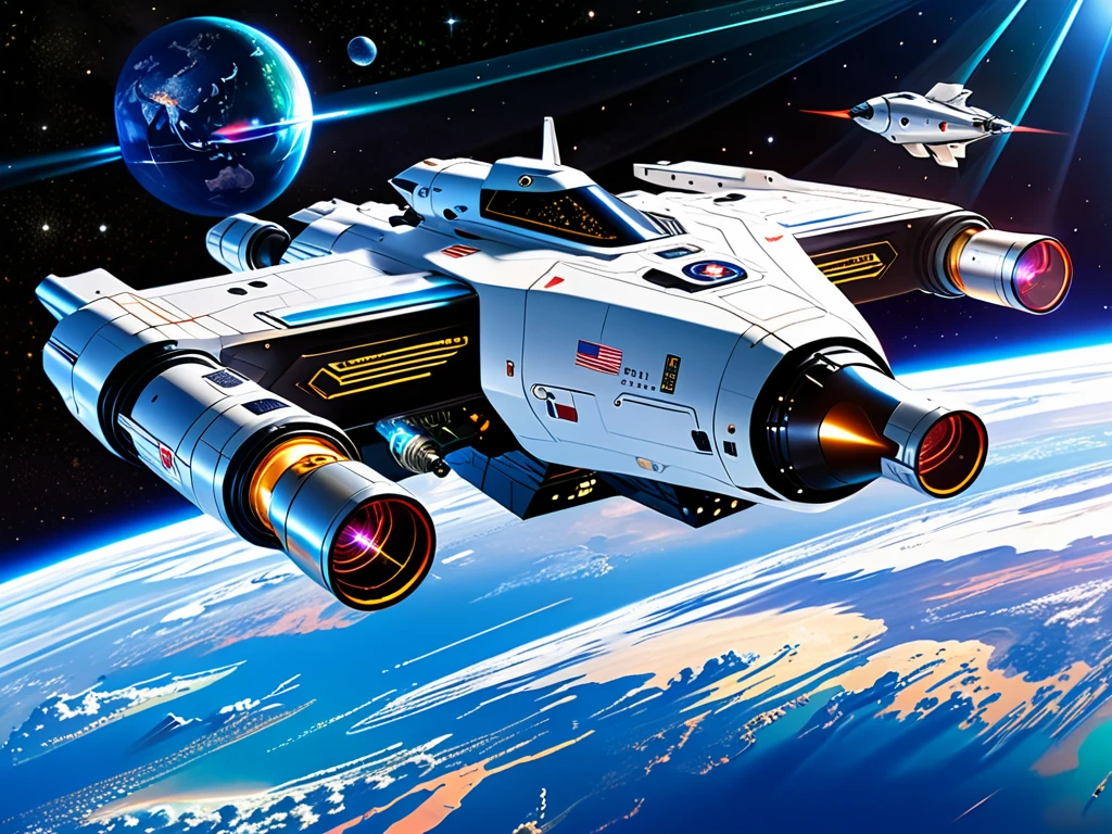 (Large spacecraft),(Futuristic),(powered by advanced technology),(Stylish and majestic design),(Floating silently in space),(Use a giant engine to move forward),(Level 6,With docking station),(A huge glass window lets you see the universe),(Surrounded by a protective force field),(Emits a soft blue light),(There are complex laser cannons on the sides.),(It depicts the Chinese symbol of strength and unity.),(Embrace a diverse crew with different cultures),(Including engineers, Home, astronaut),(wearing Futuristic uniforms),(Perform duties accurately and professionally),(Busy command center with holographic displays and control panels),(captain'The cabin offers a spectacular view of the stars.),(Wide々A botanical garden,It is planted with exotic plants from Earth and elsewhere.),(Zero Gravity Simulation and Martial Arts Training Facility),(A treatment room equipped with advanced treatment techniques),(A relaxation area for crew members to relax and socialise),(Virtual reality rooms deliver immersive entertainment),(A splendid observation deck,panoramic),(Celestial objects passing by in fascinating colors),(Create a sense of awe and wonder),(Capturing the essence of inquiry and human creativity),(Eternal beauty that transcends borders and cultures),(Combining art, technology, And the universe). (Highest quality, Very detailed),(Actual),(High Dynamic Range),(Bright colors),(Sharp focus),(Physically Based Rendering:1.2),(masterpiece:1.1),(Ultra-high resolution),(Professional Lighting),(Bokeh).