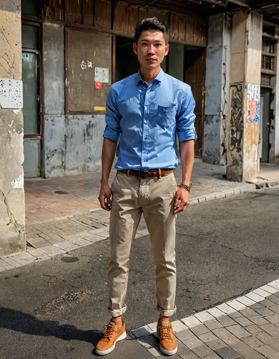 Asian,photo,full body,simple and stylish fashion,man,young,photo RAW portrait,high quality textures, high quality shadows, high detail, beautiful details, fine details, highly detailed computer graphics, detailed textures, realistic face