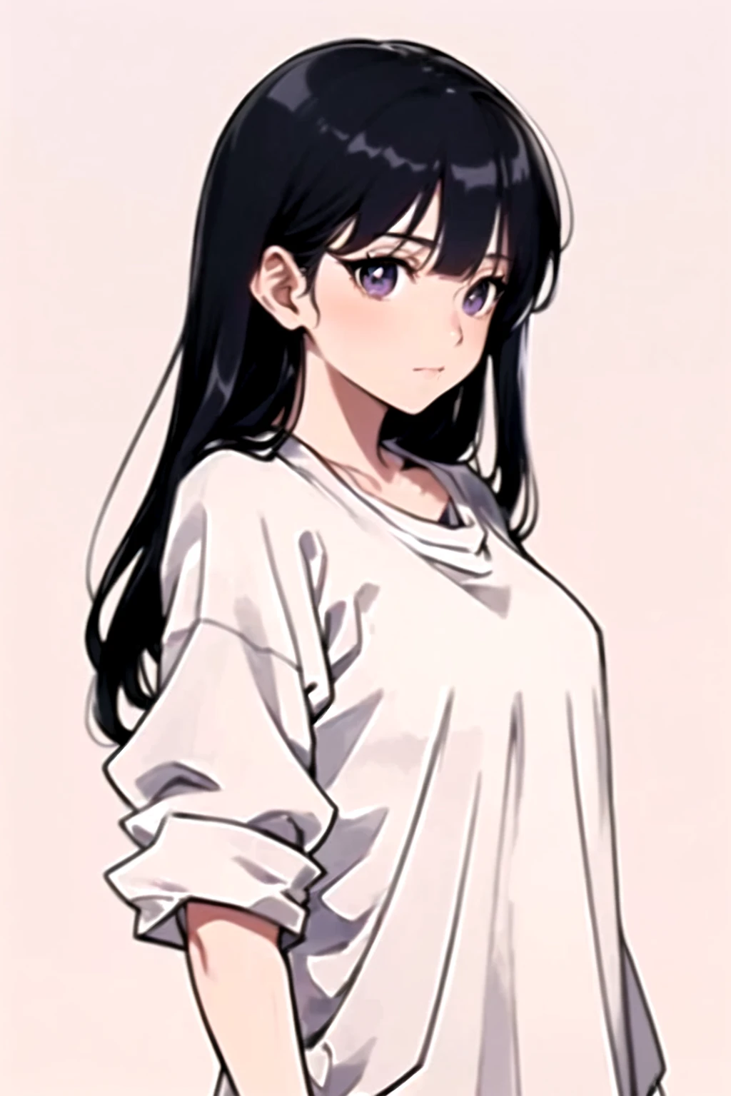 Close-up of a person with long hair and a white shirt, Anime Moe Art Style, Hyuuga Hinata, portrait Anime Girls, young Anime Girls, an Anime Girls, Anime Girls, Ilya Kuvshinov with long hair, Anime style portrait, Cute girl anime visuals, In anime style, Anime art style, portrait of an Anime Girls