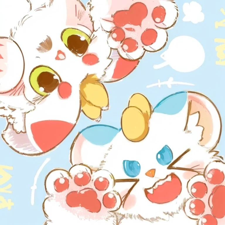 Cartoon characters of a pair of birds on blue background, cute, cute的艺术品, Ahhhh, Kawaii, Meow meow, portrait!!, Brushed, Happy!!!, Soft anime illustration, Brushedy!!!, OMG, Fan Art, y 2 k cutecore clown core, [ The art of math ]!!, !!!! Cat!!!!, shining!!, MapleStory Mouse, Pixif