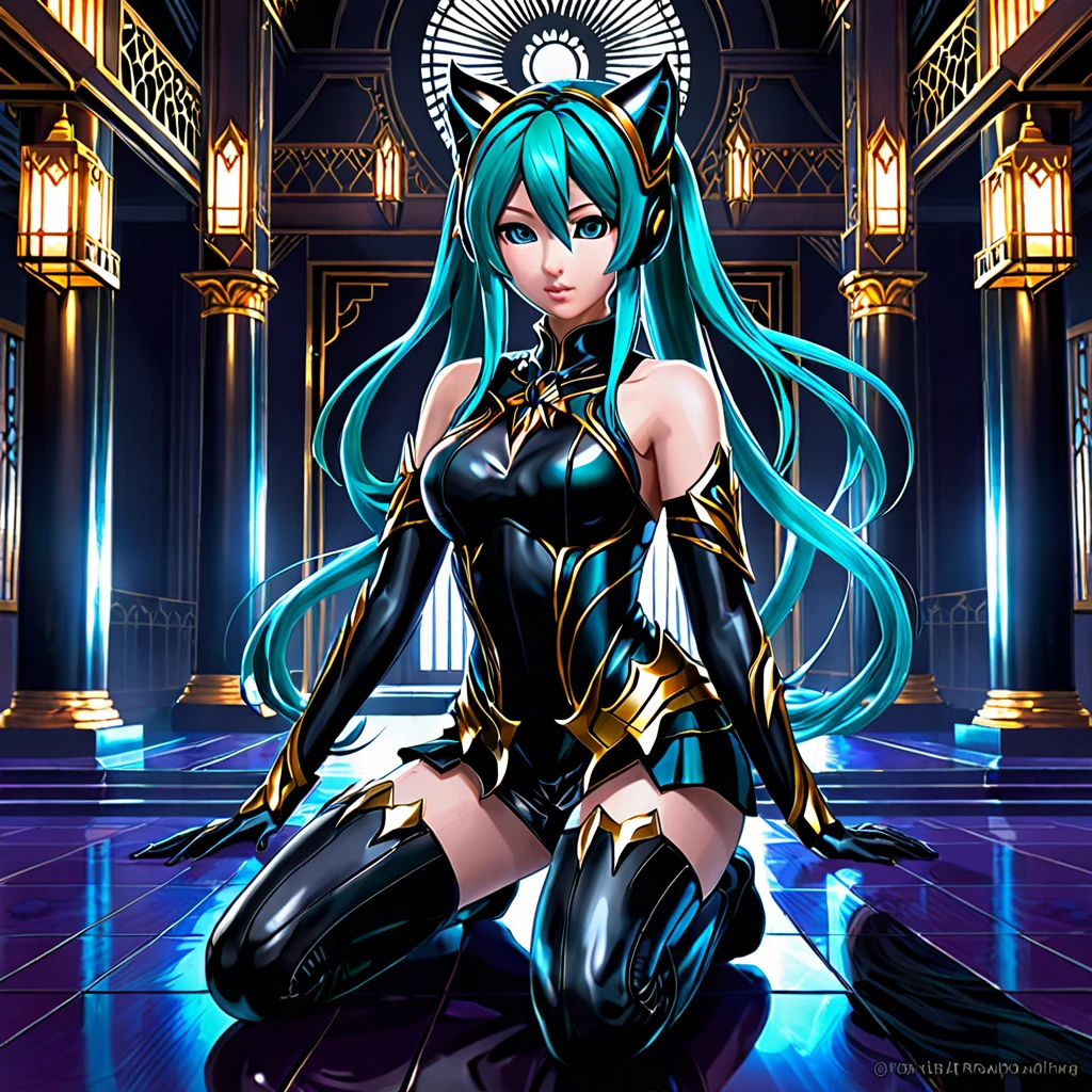((best qualityer)), ((work of art)), (detailded), 1 girl, ombro to ombro sweater, 1womanl, (breasts big), (voluminous breasts), Bblack hair, (long hair), yellow  eyes, (muslos grandes), (pose sexy), (sexyposture), fox ears