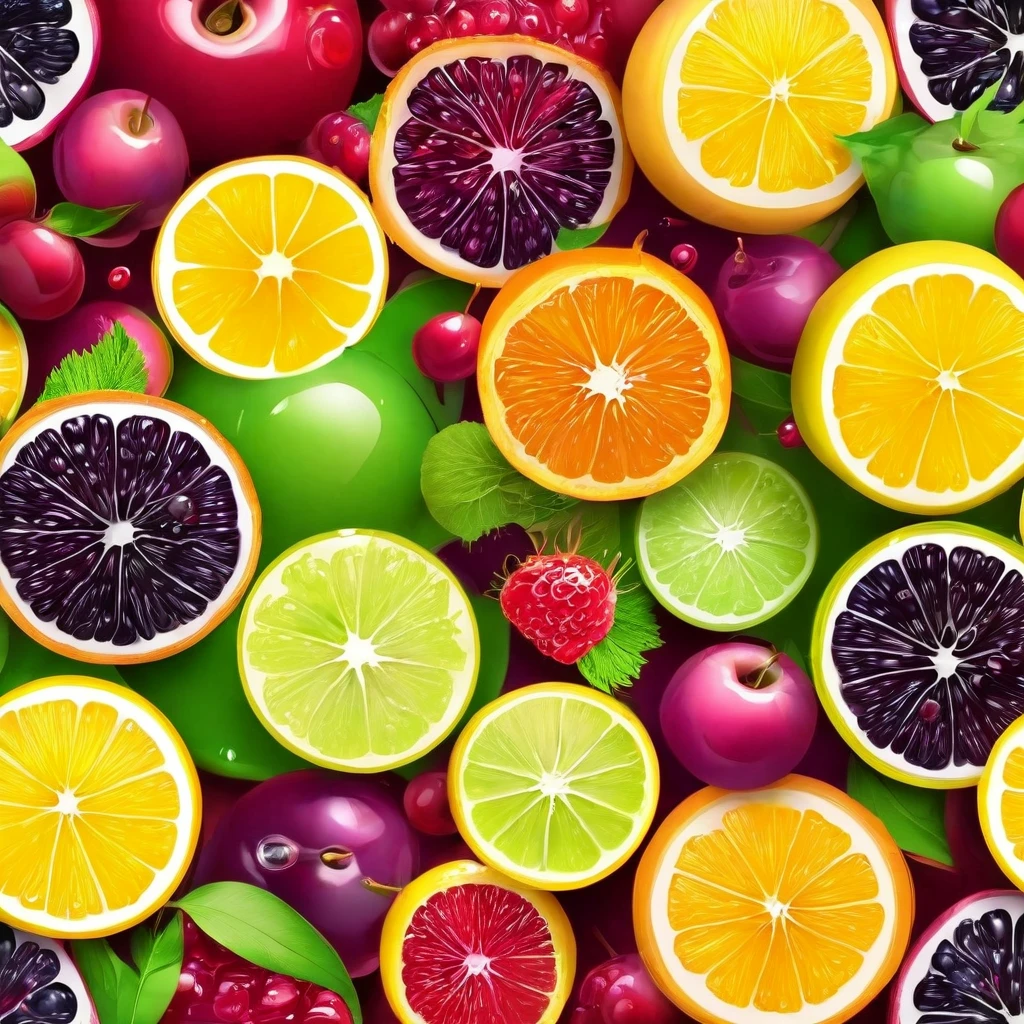 Fresh image, juicy fruit, from which a refreshing drop of juice flows. Bright colors are associated with nature and freshness.