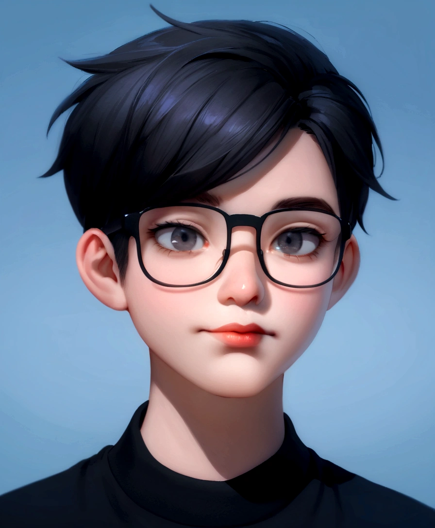 best qualtiy, grampa,A cartoon character around the age of 50, Solo exhibition, cartoon portrait of , simple backgound, short detailed hair, Reading glasses,There is a little gray hair。