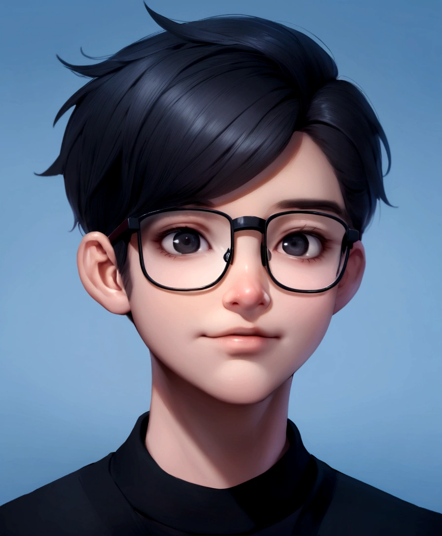 best qualtiy, grampa,A cartoon character around the age of 50, Solo exhibition, cartoon portrait of , simple backgound, short detailed hair, Reading glasses,There is a little gray hair。