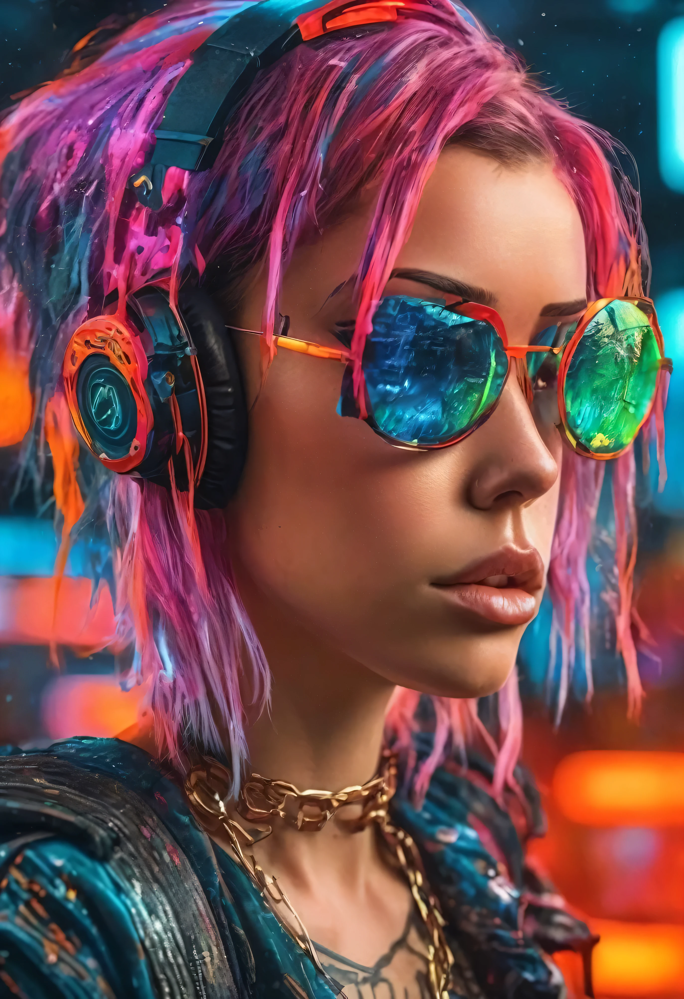 create an image demonstrating the style of ((Cyber Grunge)) style, hyper realism, 8k high definition, vibrant colors, sharp focus, insanely detailed