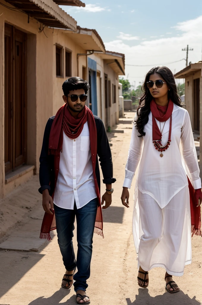 A muslim boy of age 20 wearing a black shirt is holding hand with a Hindu girl of age 20 she is wearing saree and ornaments