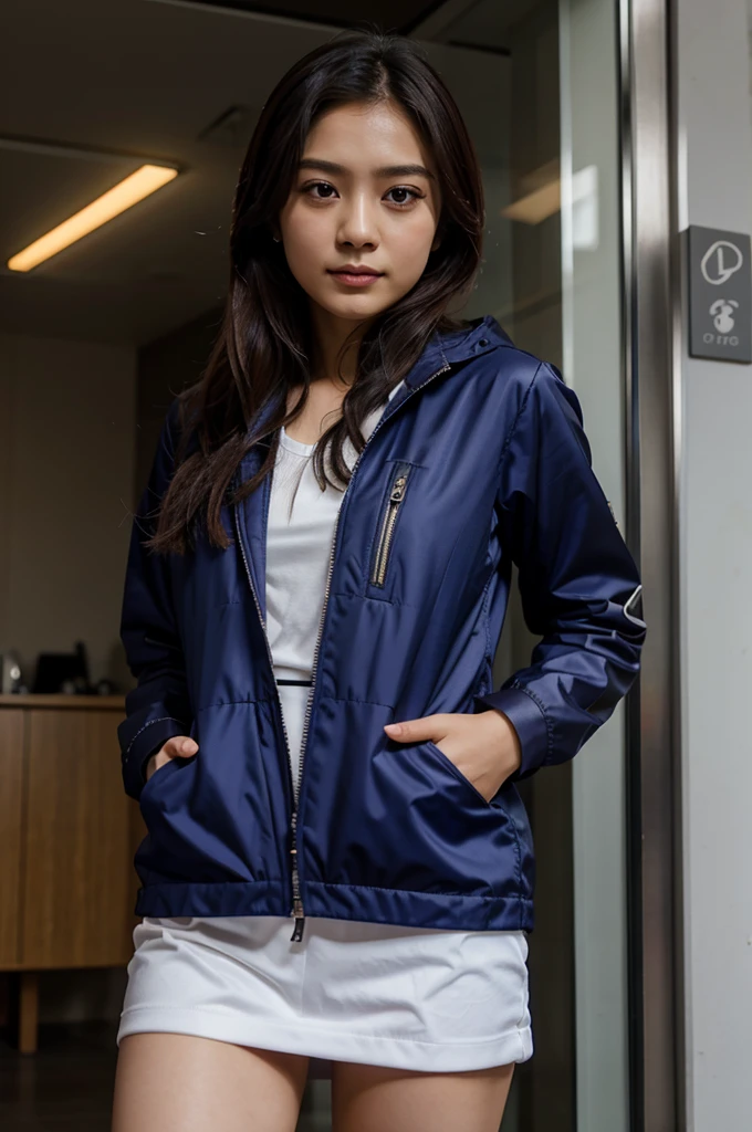Freya jkt48 wearing a minim suit
