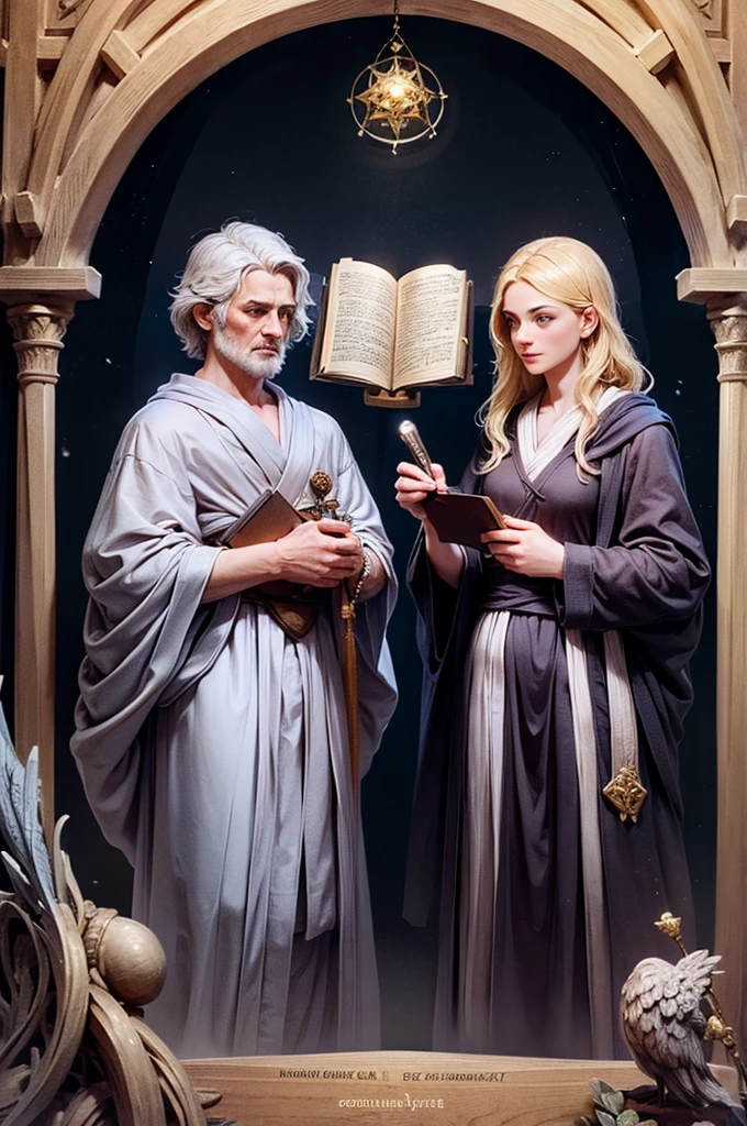 A scholarly figure in robes, holding a quill and parchment, symbolizing wisdom and inspiration. The figure should have a thoughtful expression, evoking the essence of stoic philosophers. The design should be clean, elegant, and convey a sense of education and enlightenment