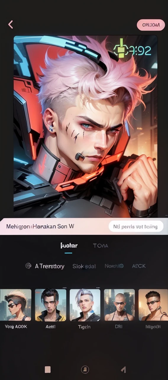 Change background cyberpunk handsome boy realistic face
