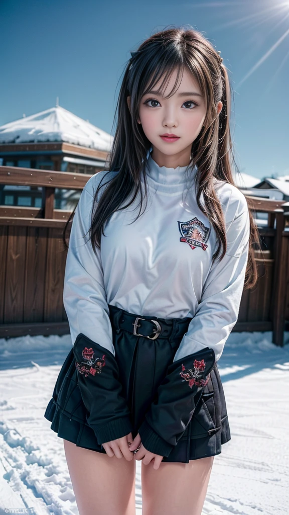 (((High school girls playing on the slopes))), (beautiful girl, Amazingly cute face, Idol Face:1.2), One snowboard, Detailed Snowboard, Captivate those around you, Outstanding Style, ((Detailed eyes and face, Professional photography techniques, Cinema Lighting)), Detailed hands, (Highest quality, 8K, masterpiece:1.2, RAW Photos), (Reality:1.4), View the viewer, ((Stylish snowboard wear:1.2)), (Perfect Anatomy:1.3), ((Fantastic landscape:1.1))