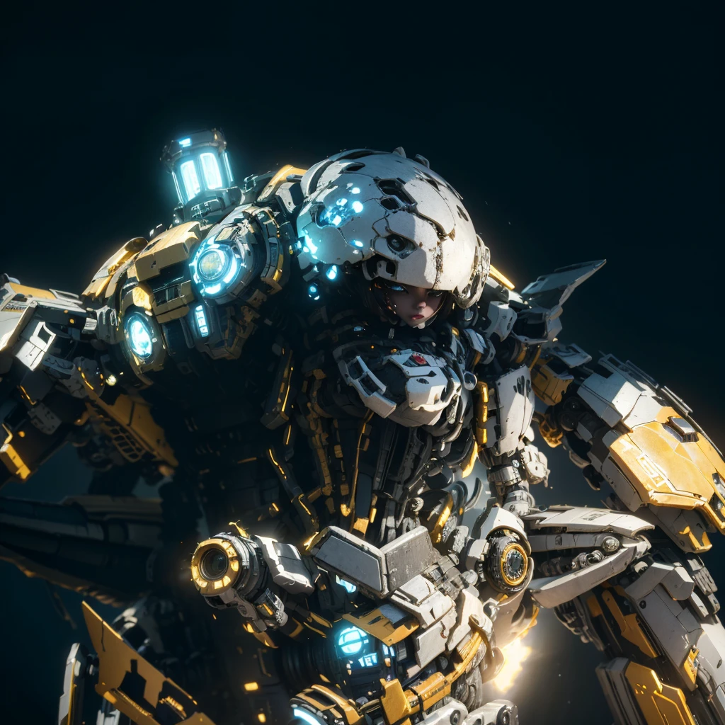 ((Best Quality)), ((Masterpiece)), (Very Detailed:1.3), 3D, Shitu-mecha, Beautiful woman with her mech in the ruins of a future city city, Ancient technology, HDR (High Dynamic Range), ray tracing, NVIDIA RTX, super resolution, unreal 5, subsurface scattering, PBR texture, post-processing, anisotropic filtering, depth of field, maximum sharpness and sharpness, multi-layer texture, albedo and highlight maps, surface shading, Accurate simulation of light-material interactions, perfect proportions, octane rendering, duotone lighting, low ISO, white balance, rule of thirds, wide aperture, 8K RAW, efficient sub-pixels, subpixel convolution, luminescent particles, light scattering, Tyndall effect