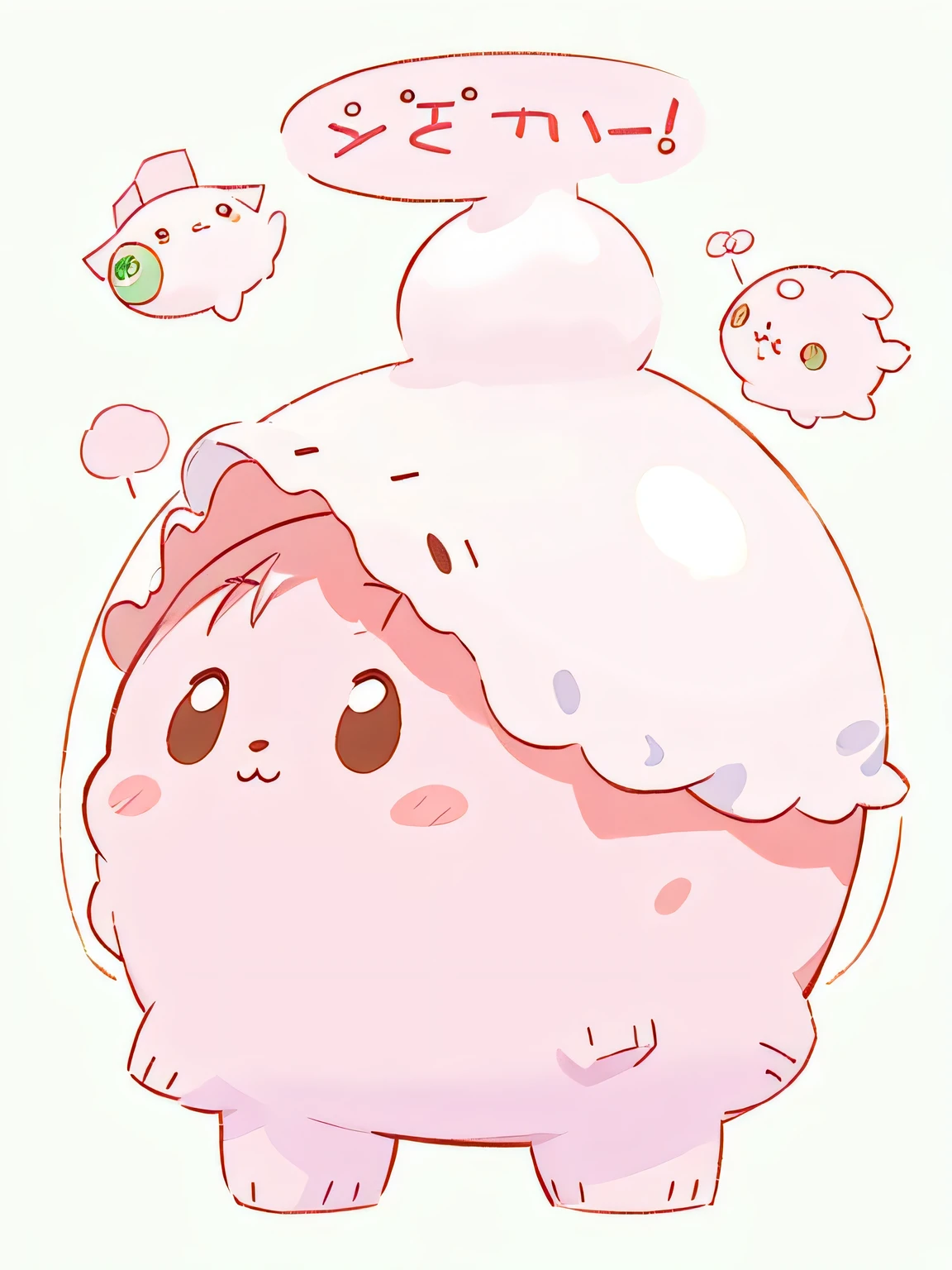 Momoko Sakura style、Kawaii Design, No people、(((Cute amoeba))), トイレに座る