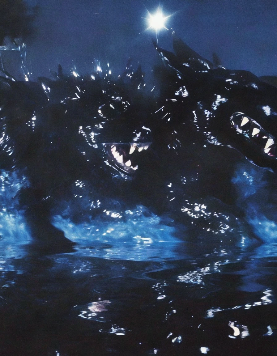 creature in vat of boiling water, bangkok at night background