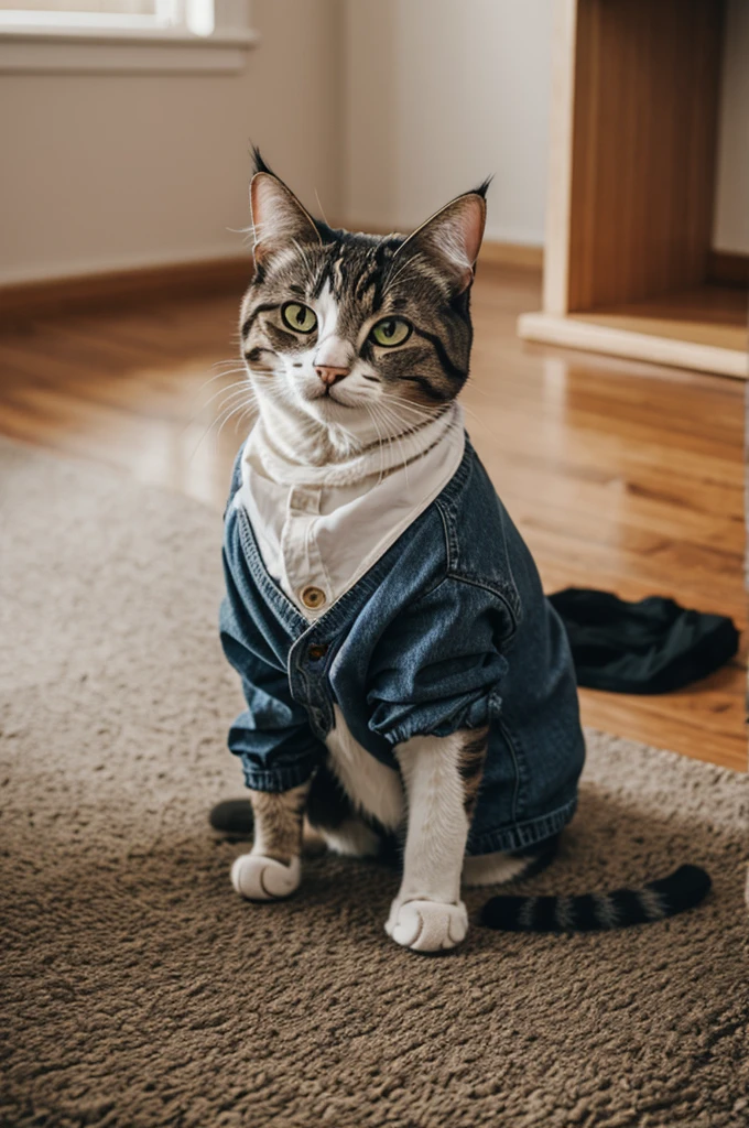 Cat with clothes