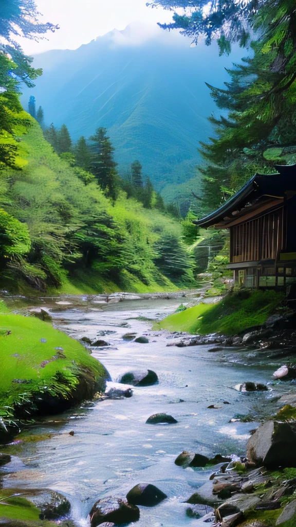 Negative ions、Mountain、Clear、landscape、Realistic、Wide angle、nature、Nostalgia