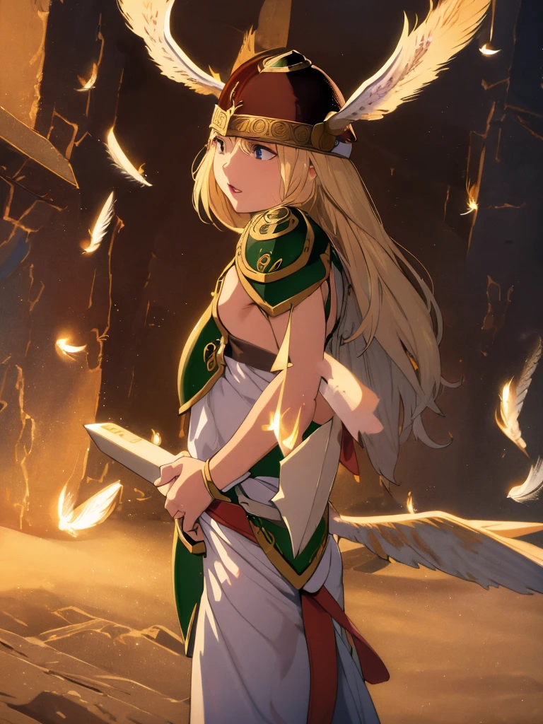 masterpiece, ultra-detailed, best quality,1girl, 18yo, beautiful girl,BREAK,(Armor:1.8),BREAK,(Helmet with wings:1.8),