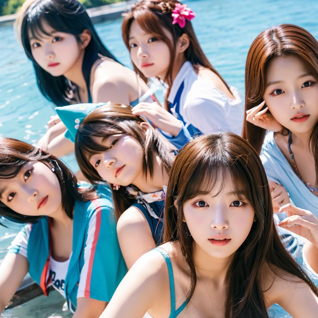 Whimsy kpop girls group photorealistic album cover