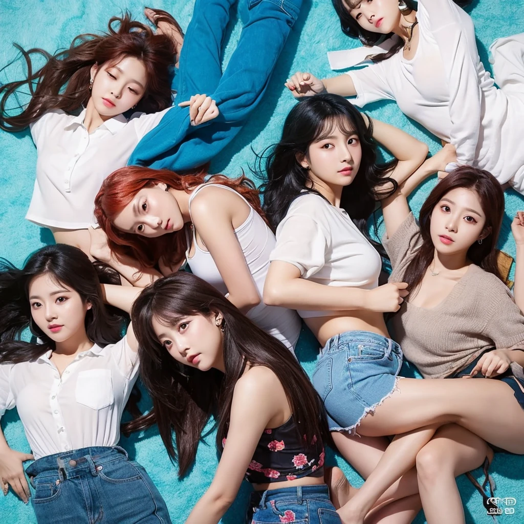 Whimsy kpop girls group photorealistic album cover