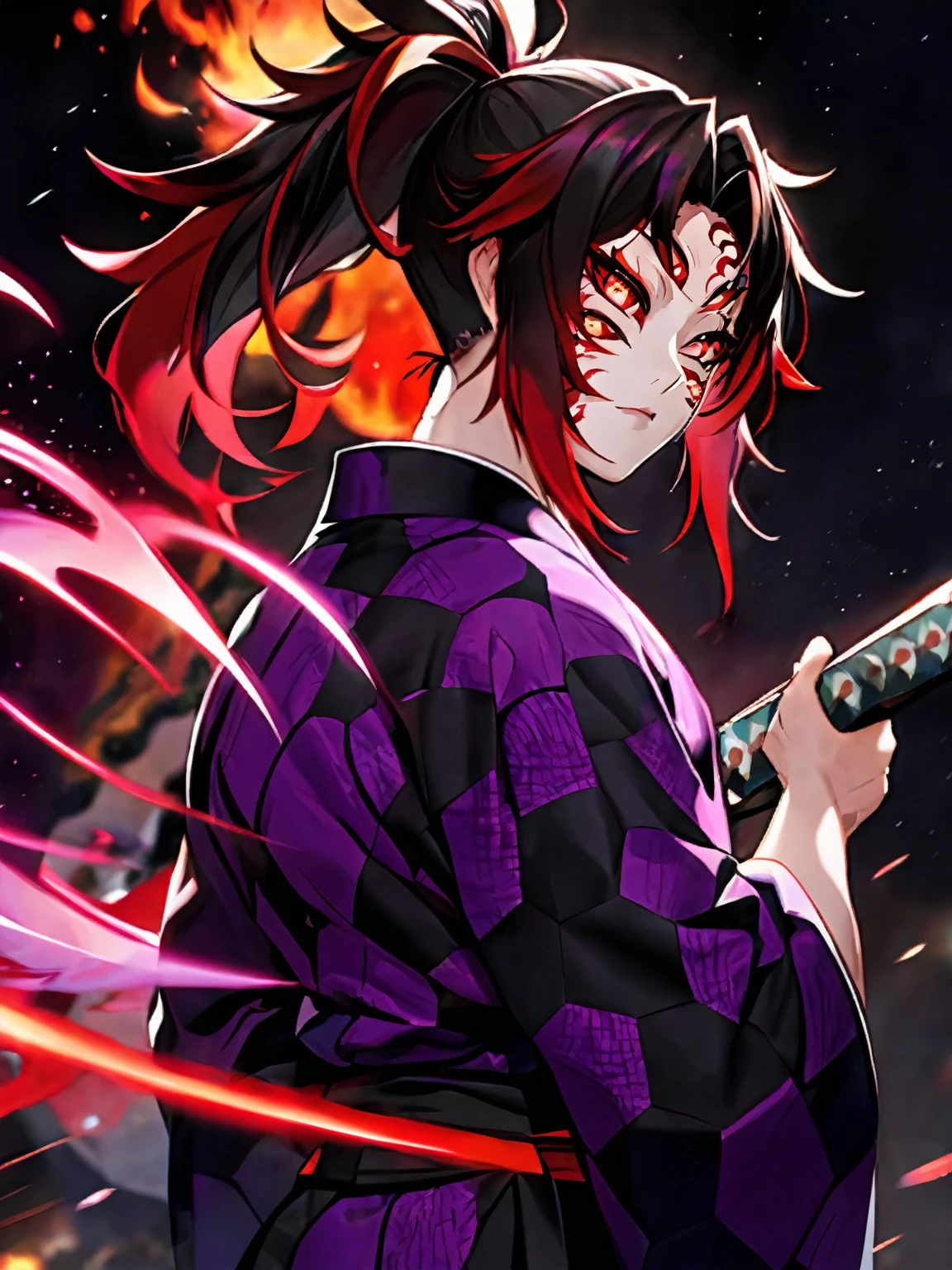Kokushibu from demon slayer different pose